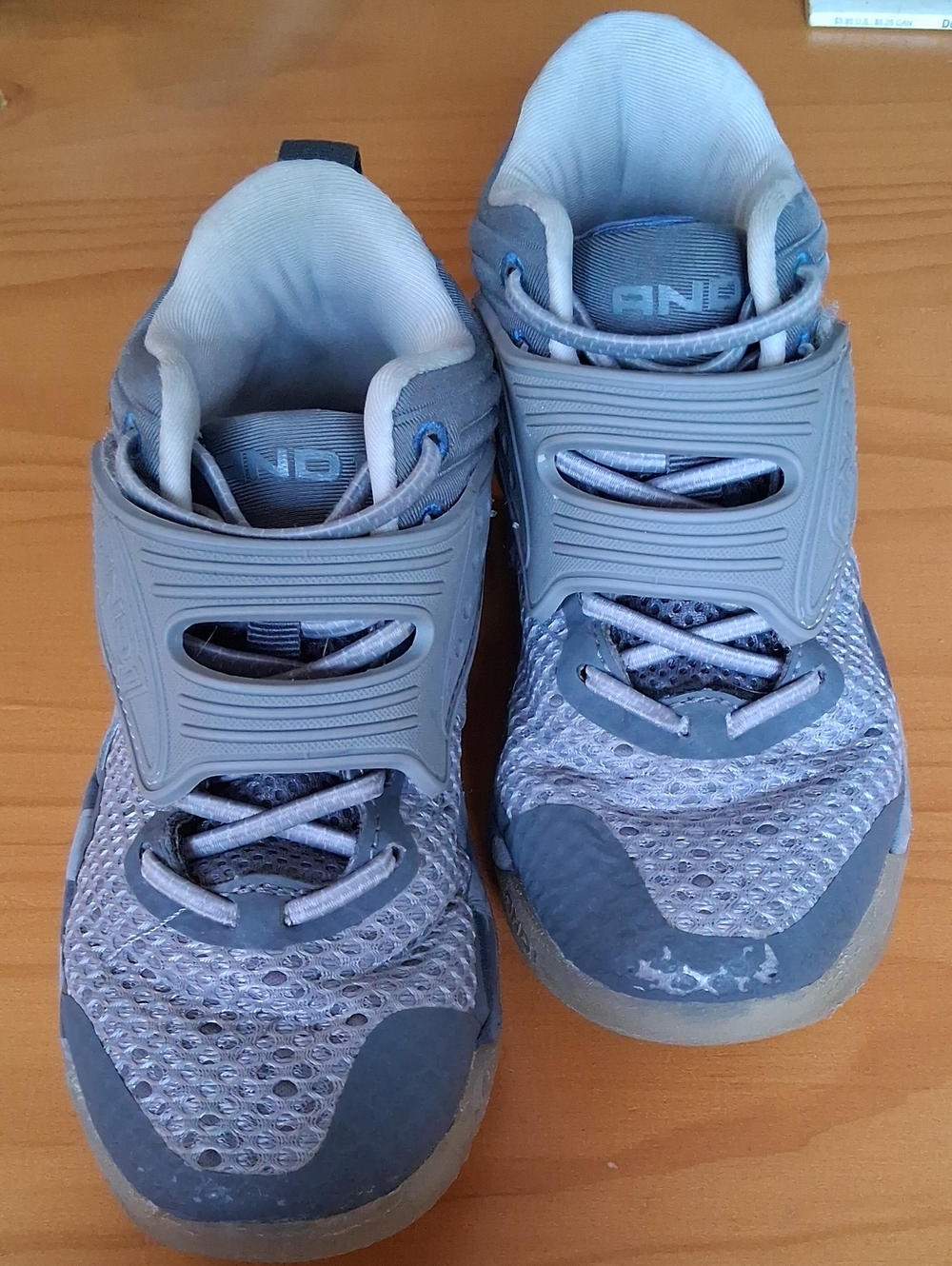 And1 Boys Gray Mesh Sneakers with Hook-and-Loop Strap